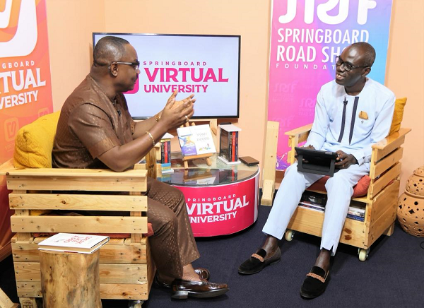 Ivan Quashigah (left) during the interview with Rev Albert Ocran on Springboard Virtual University Ivan Quashigah (left) during the interview with Rev Albert Ocran on Springboard Virtual University